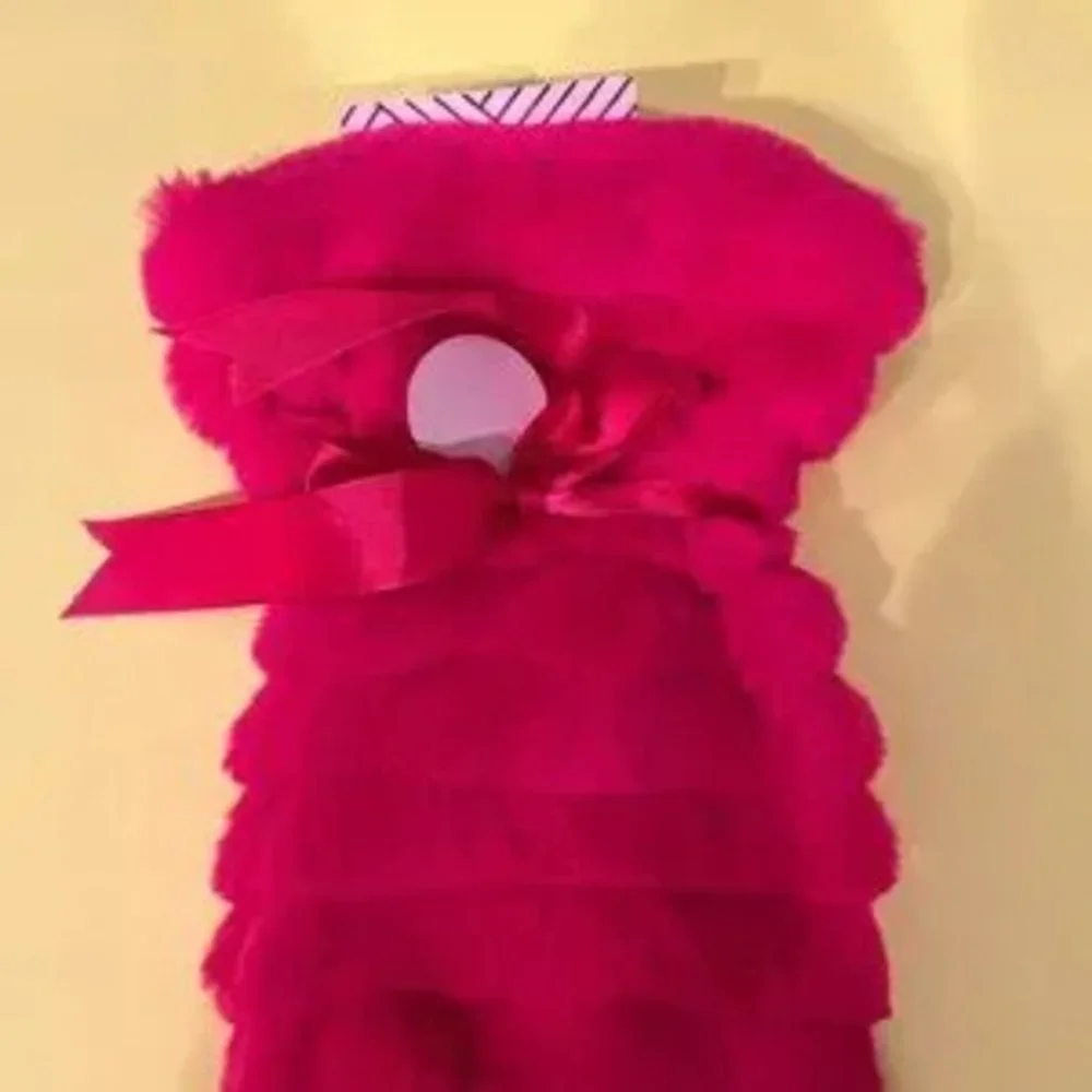 Wine Bag - Faux Fur - Super Soft -‎ Hot Pink (nwt / party supplies /x)